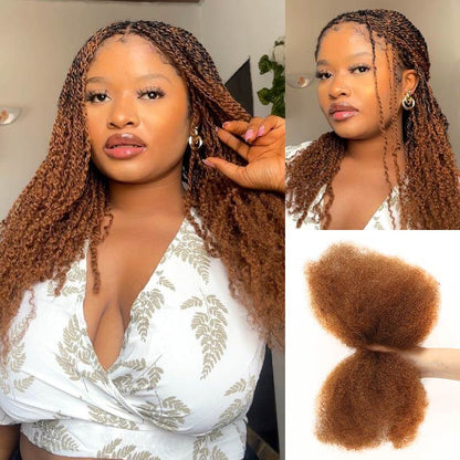 qvr brown afro kinky human hair auburn human hair extensions