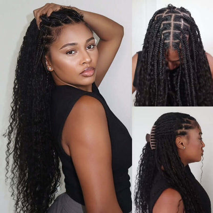 qvr water wave natura black bulk hair extensions for boho braiding