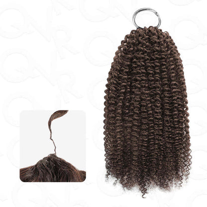 QVR Dark Brown #4 Crochet Human Hair Extension in Small Kinky Curly Texture
