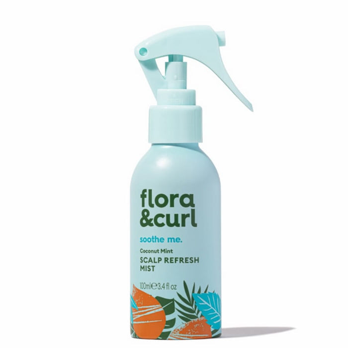 Flora & Curl Coconut Mint Scalp Refresh Mist, refresh spray for curly hair