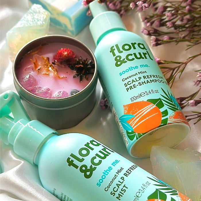 Flora & Curl Coconut Mint Scalp Refresh Mist, stocked at Curly Life, Australia's curly hair specialists