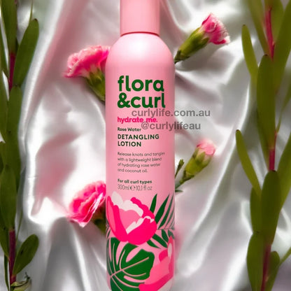 Flora & Curl Rose Water Detangling Leave-In Lotion, leave in treatment for detangling and hydrating curls
