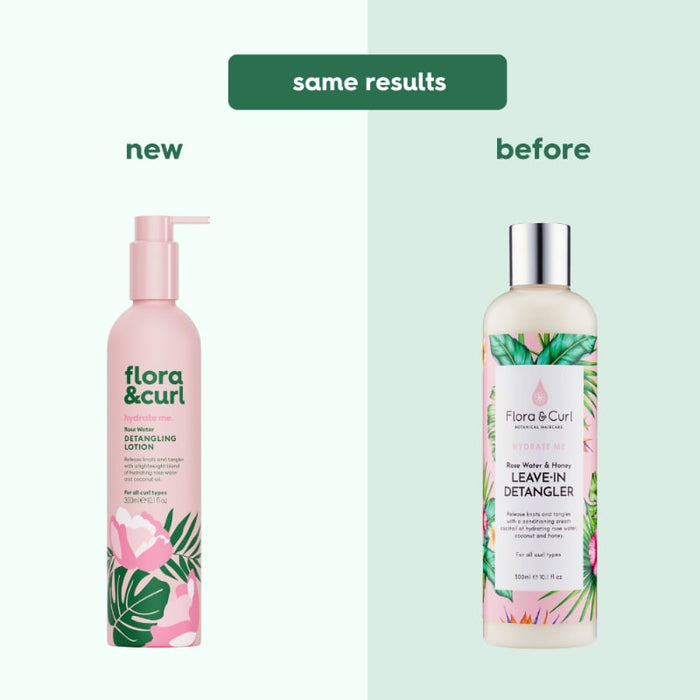 Flora & Curl Rose Water Detangling Leave-In Lotion, part of a curl care routine from Curly Life