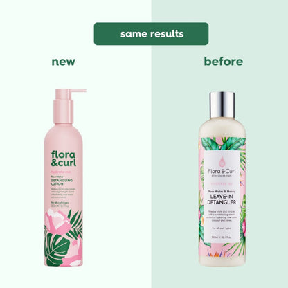 Flora & Curl Rose Water Detangling Leave-In Lotion, part of a curl care routine from Curly Life