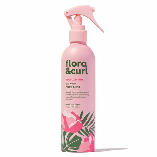 Flora & Curl Rose Water Hydrating Hair Mist, refresh spray for curly hair
