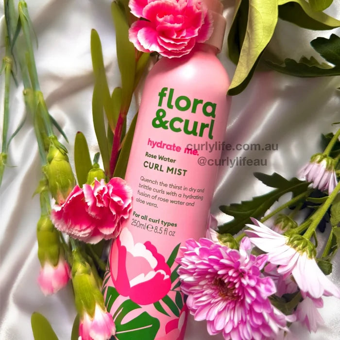 Flora & Curl Rose Water Hydrating Hair Mist, hydrating mist for refreshing dry or flat curls