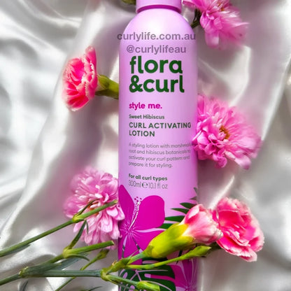 Flora & Curl Sweet Hibiscus Curl Activating Lotion, leave in styler for wavy, curly and coily hair