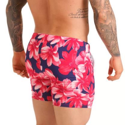 Flowers Fucshia Beachwear vista posterior de Gigo Underwear