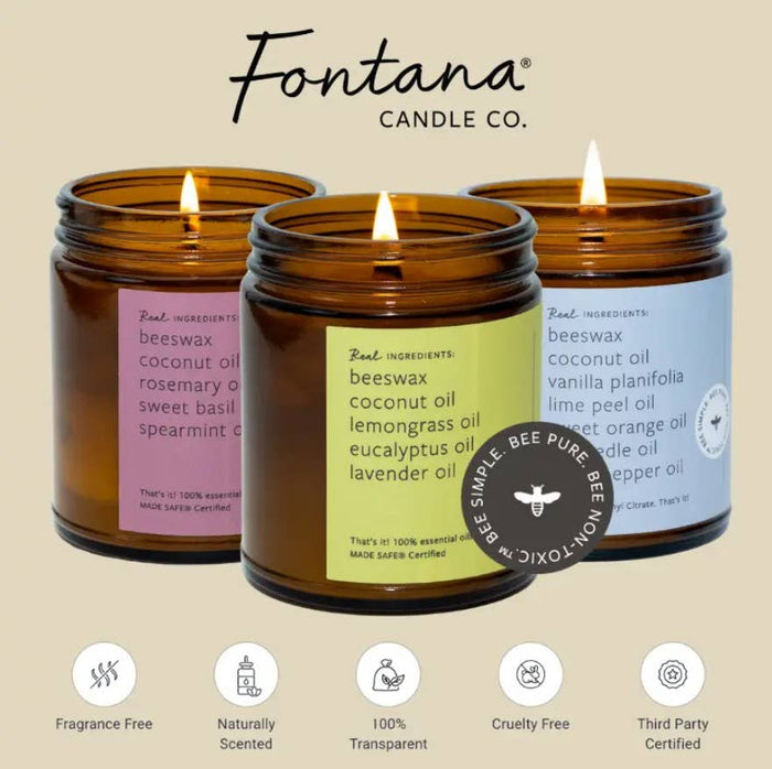 Fontana Candle Co. - Hidden Path Essential Oil Beeswax Jar Candle: Non-Toxic