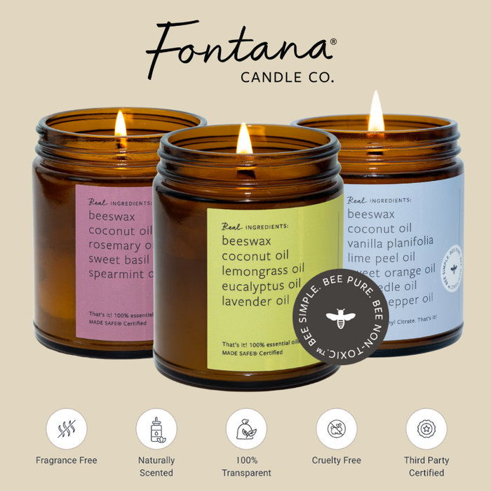 Fontana Candle Co. - Spiced Latte Essential Oil Beeswax Jar Candle: Non-Toxic
