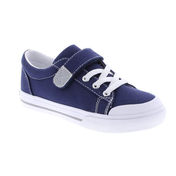 Footmates Navy Jordan Velcro/Lace Shoe