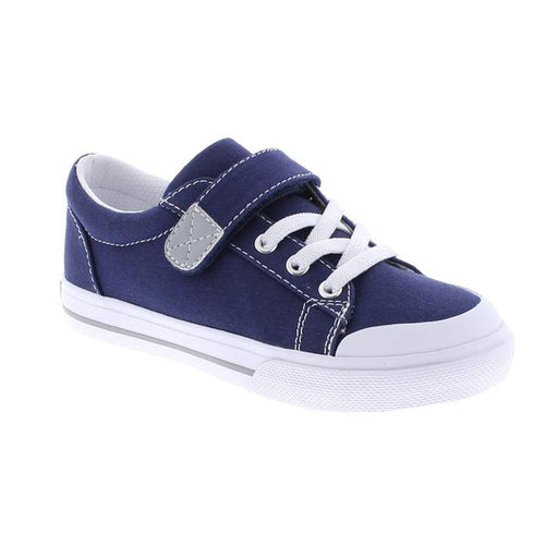 Footmates Navy Jordan Velcro/Lace Shoe