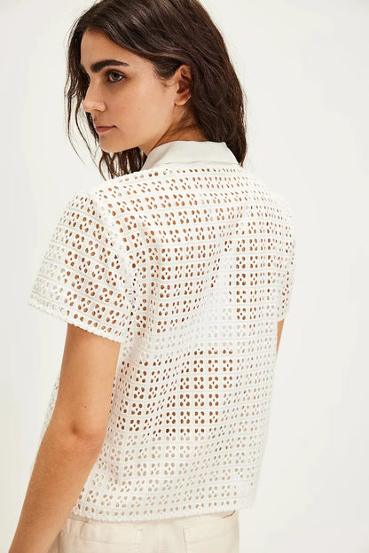 Free People Anna Eyelet Top