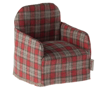 Maileg - Furniture for Mouse - Chair - Red/Checker
