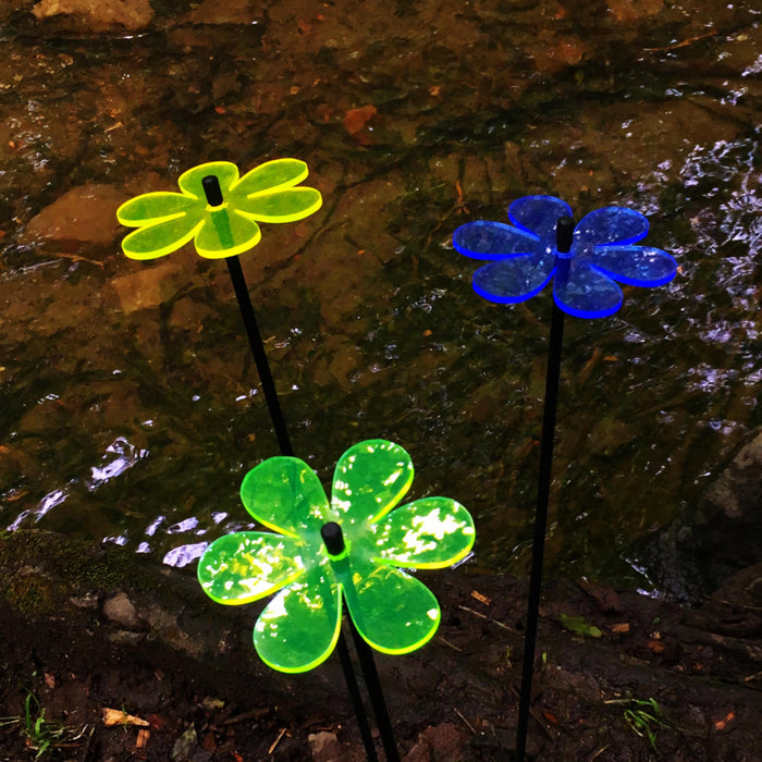 Garden Décor Ornaments Set of 3 'Daisies'