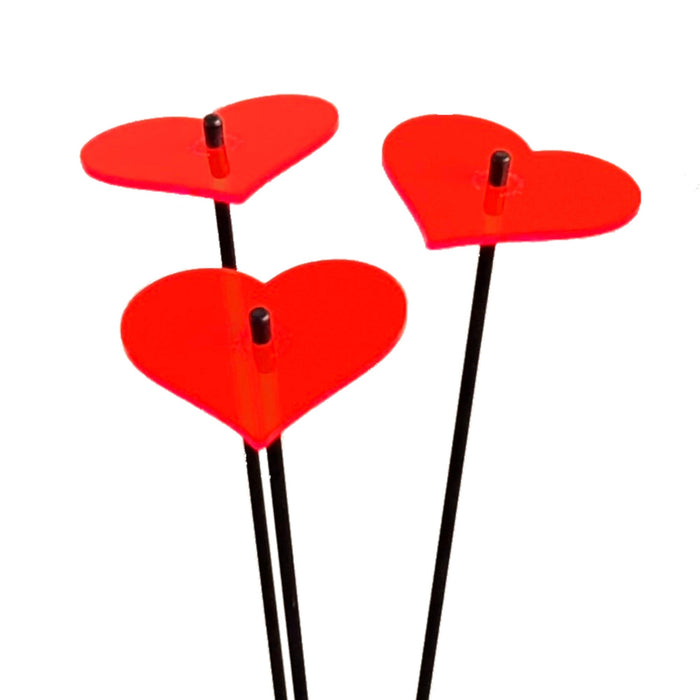 Garden Décor Ornaments Set of 3 'Hearts'