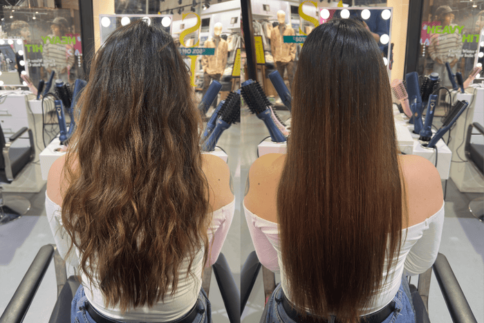 Professional hair tool by Gold Class G&C Straightener Brush – Safe Titanium Ceramic Hair Straightening Brush.