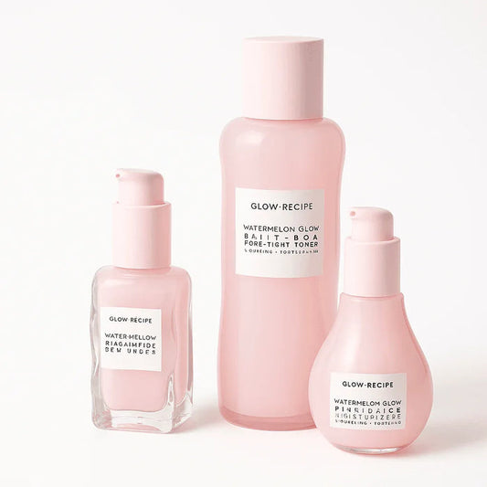 Glow Recipe Watermelon Glow Essentials – 3-Piece Set - Skincare Bundle / Watermelon Skincare Trio - Glow Recipe -- United Arab Emirates -- Pinky Cosmetics