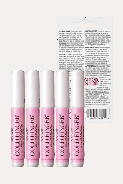 GOLD FINGER PINK GEL NAIL GLUE 5 PACK - BSW BEAUTY CANADA