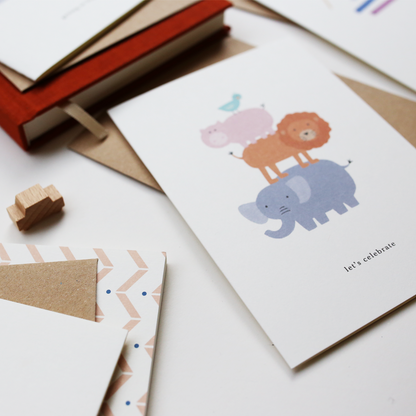 Greeting Card - Animal Tower - Lifestyle Cut