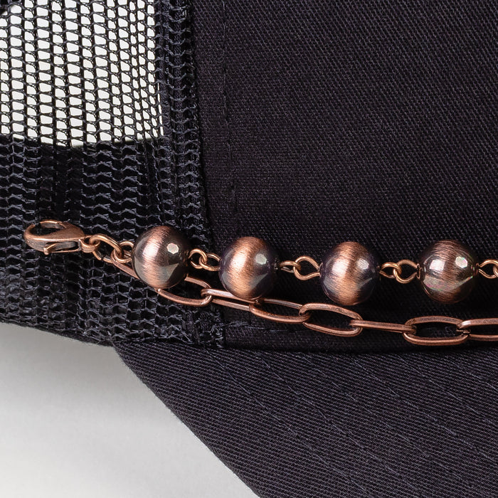 HA003 - Western Beaded Trucker Hat Chain - Copper