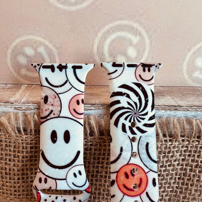 Happiness Print Silicone Band For Apple Watch
