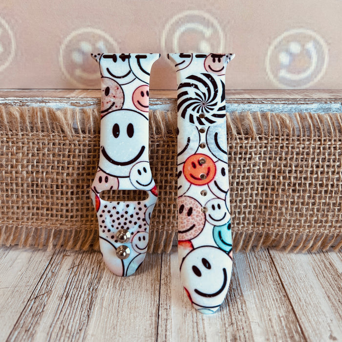 Happiness Print Silicone Band For Apple Watch