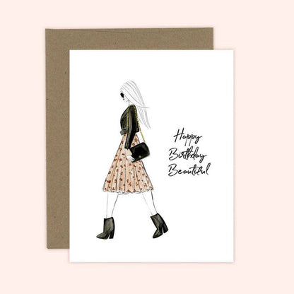 Happy Birthday Beautiful - Fashion Birthday Greeting Card - Magnolia Lane co. Home + Garden + Gift