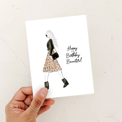 Happy Birthday Beautiful - Fashion Birthday Greeting Card - Magnolia Lane co. Home + Garden + Gift