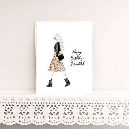 Happy Birthday Beautiful - Fashion Birthday Greeting Card - Magnolia Lane co. Home + Garden + Gift