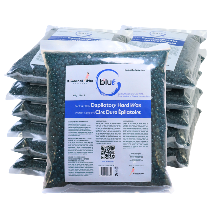 Bombshell bluE hard wax, 24 lb bulk size, gel texture