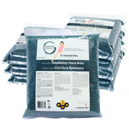 Ipanema blue hard wax, 16 lb bulk size, gel texture