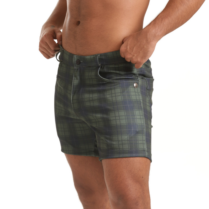 Harvard Green Short vista frontal de Gigo Underwear
