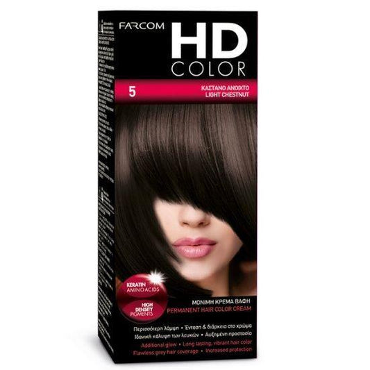 HD COLOR HOME DYE KIT | 5 - Light Chestnut 60ml - New Hair Supplies Ireland