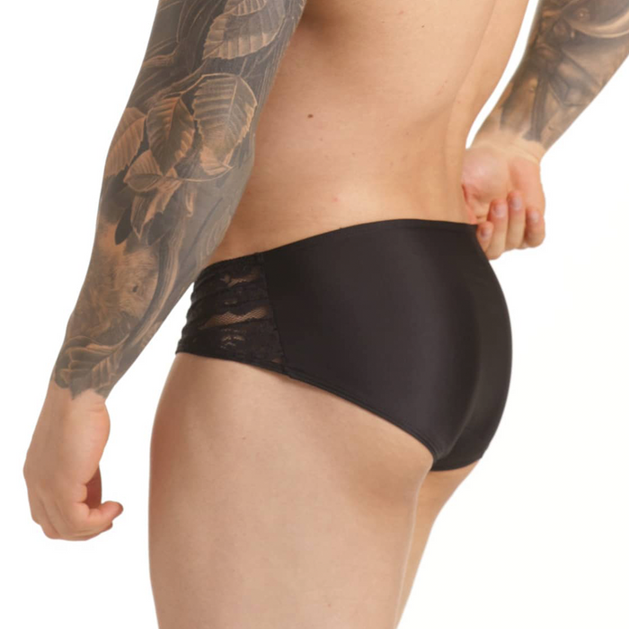Hindu Black Swim Brief vista posterior de Gigo Underwear