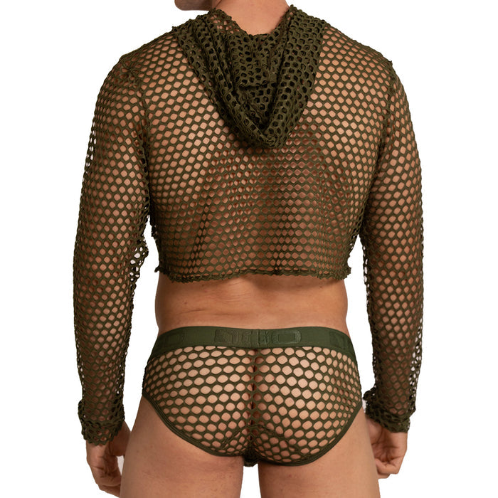 Hole Green Hoody Tshirt vista posterior de Gigo Underwear