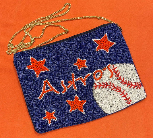 Houston Astros Beaded Crossbody Bag