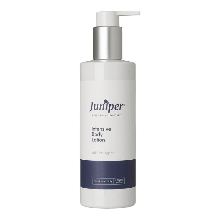 250ml pump bottle of intensive body lotion on a white background.