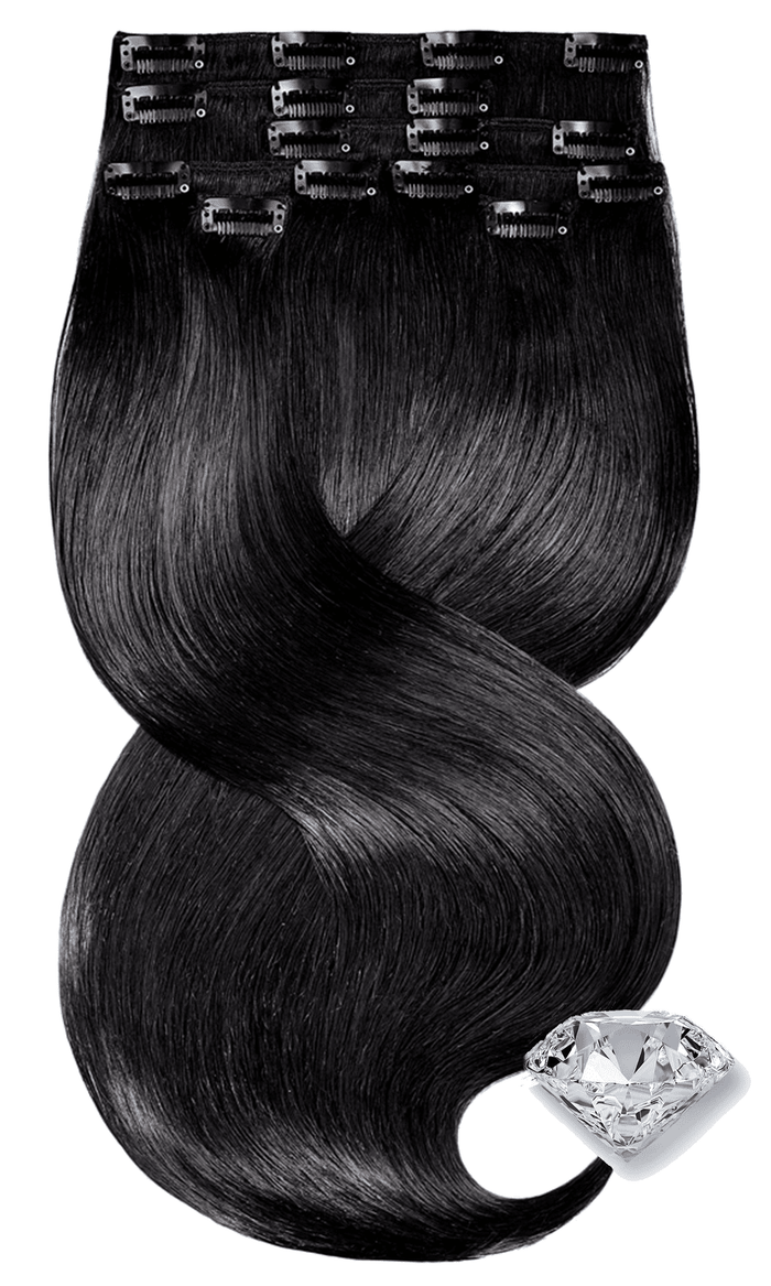 Invisible Clip-In Extensions Diamond Line Black Brown | Rubin