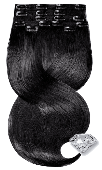 Invisible Clip-In Extensions Diamond Line Black Brown | Rubin