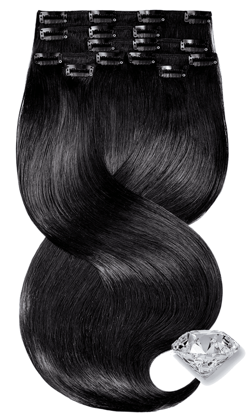 Invisible Clip-In Extensions Diamond Line Black Brown | Rubin
