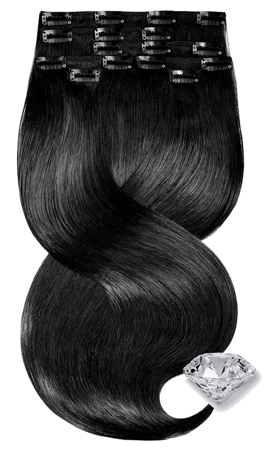 Invisible Clip-In Extensions Diamond Line Black Brown | Rubin