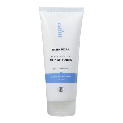 Tube of Green People Irritated Scalp Conditioner on a white background