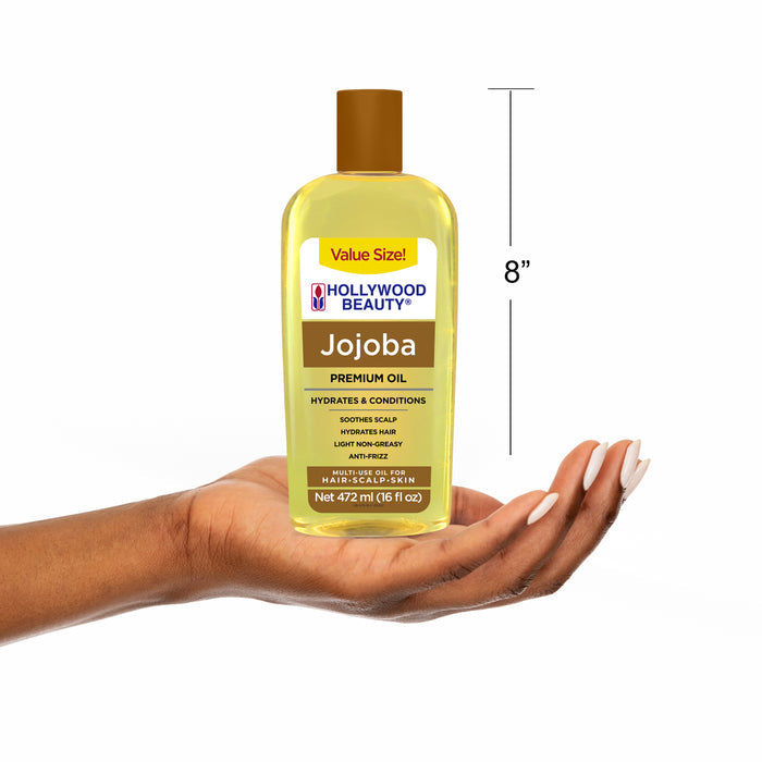 Jojoba Premium Oil for Hair, Scalp, Skin, and Nails - 16 fl oz
