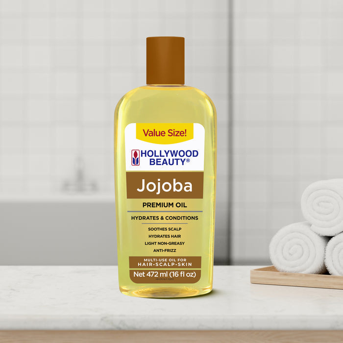 Jojoba Premium Oil for Hair, Scalp, Skin, and Nails - 16 fl oz