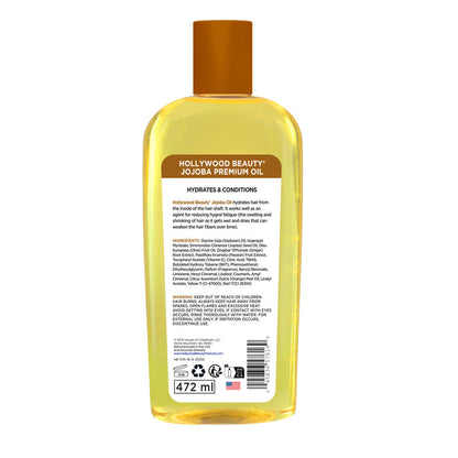 Jojoba Premium Oil for Hair, Scalp, Skin, and Nails - 16 fl oz