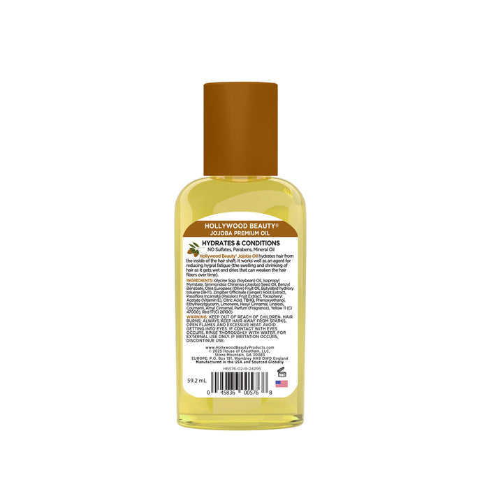 Jojoba Premium Oil for Hair, Scalp, Skin, and Nails - 2 fl oz