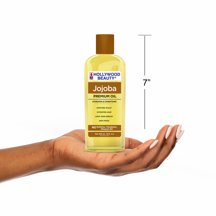 Jojoba Premium Oil for Hair, Scalp, Skin, and Nails - 8 fl oz