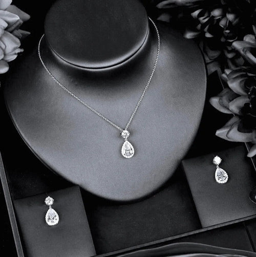 Wedding Jewelry - Cubic Zirconia Bridal Jewelry Set - Available in Silver, Rose Gold and Yellow Gold