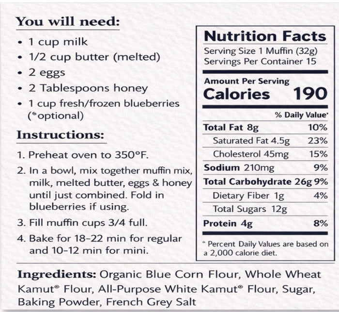 Kamut Muffin Mix, Blue Corn
